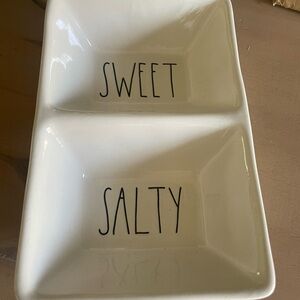 Small White Ceramic Sweet and Salty Dish Set